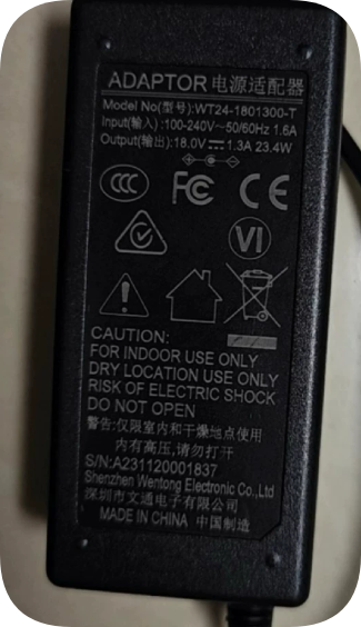 *Brand NEW*18V 1.3A Center Negative Round Barrel AC DC Power Transformer Replacement for